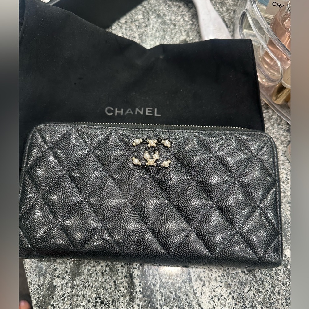 Chanel Black Quilted Wallet